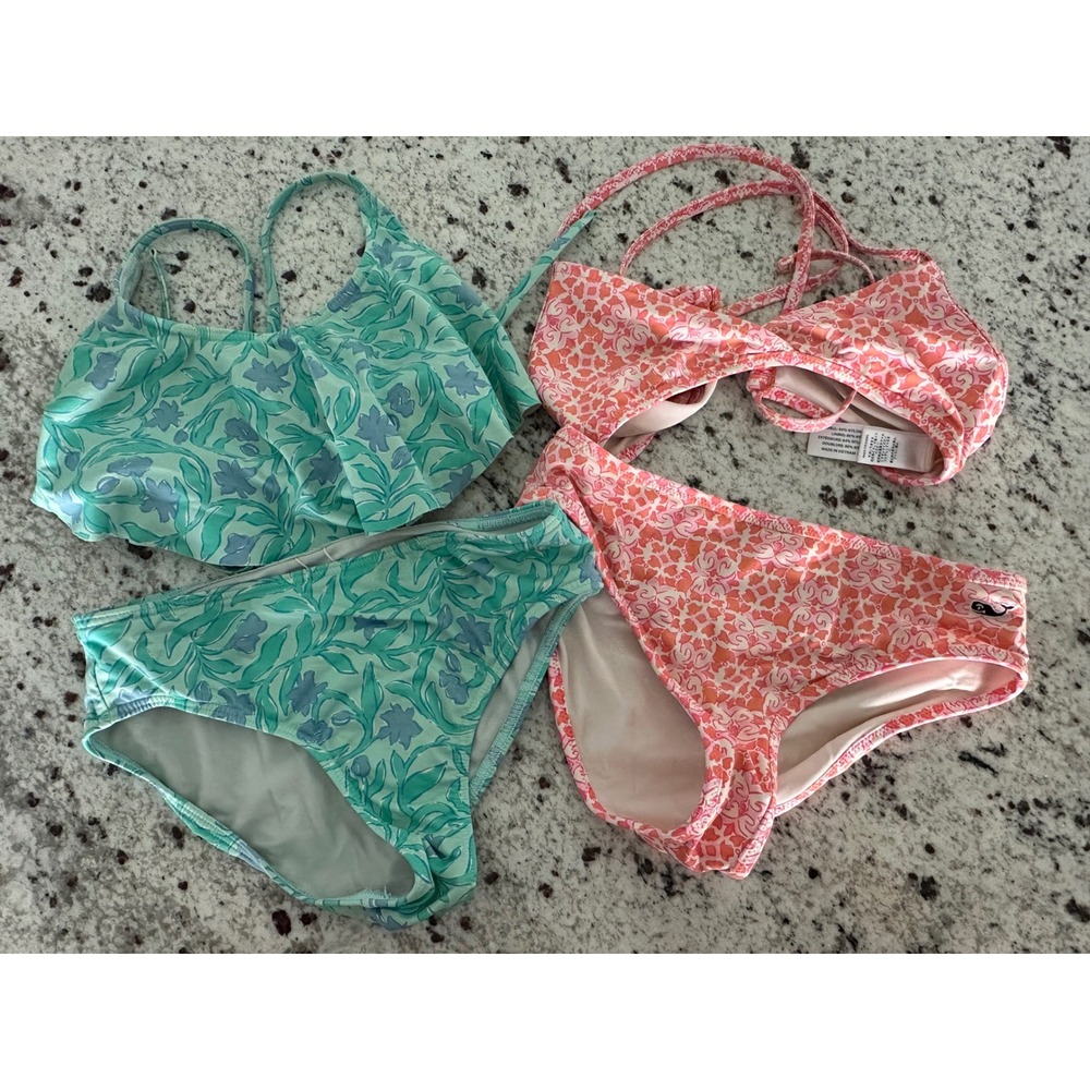 Vineyard Vines 2pc Girls Bikini swimsuit S 7/8 lot of 2